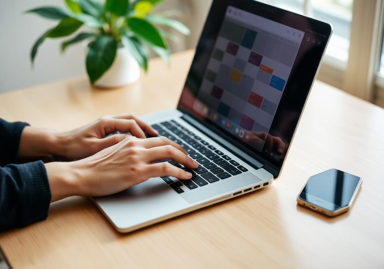 Persona agendando una cita desde su laptop o celular