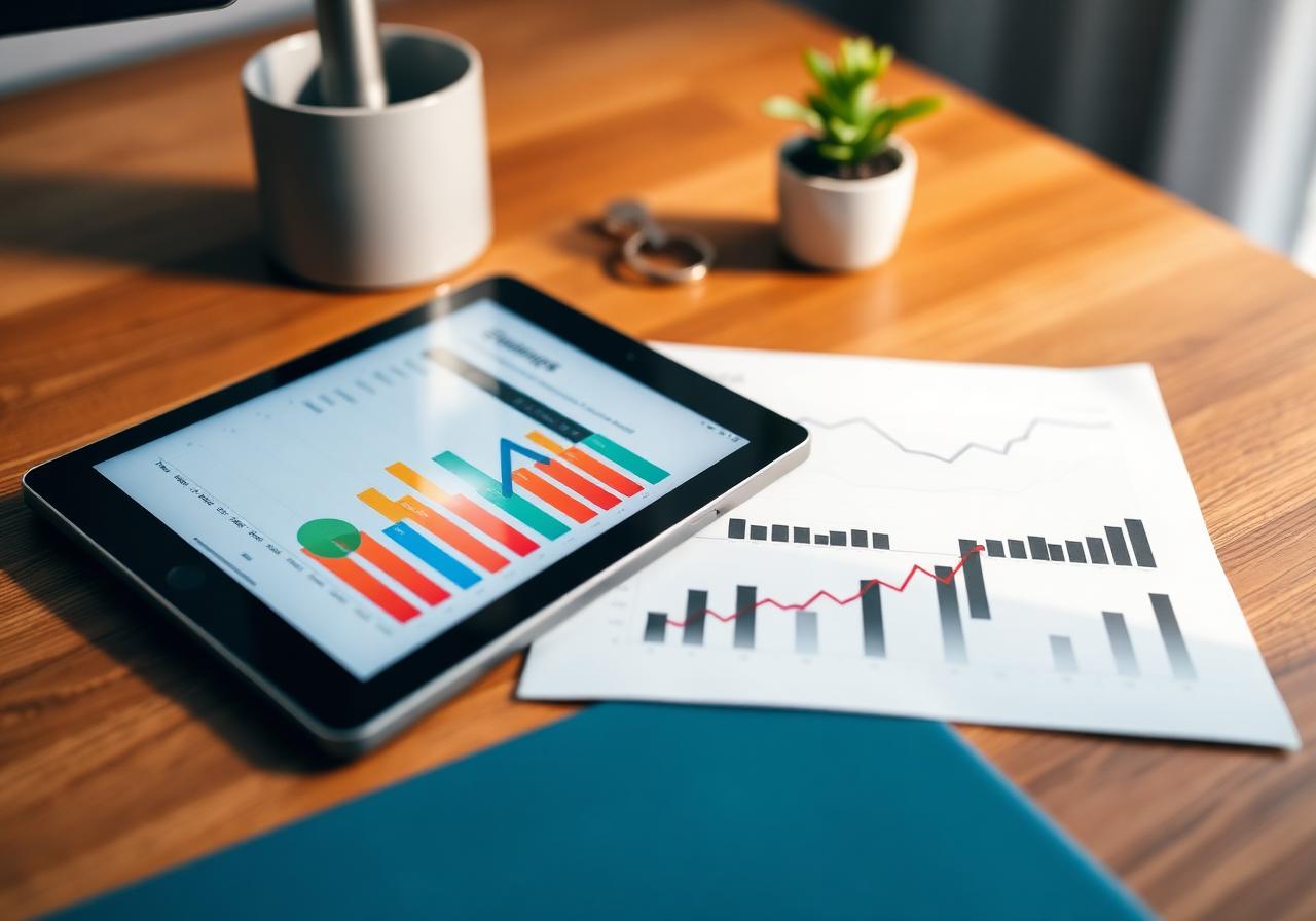 Reporte en pantalla con gráficas de productividad