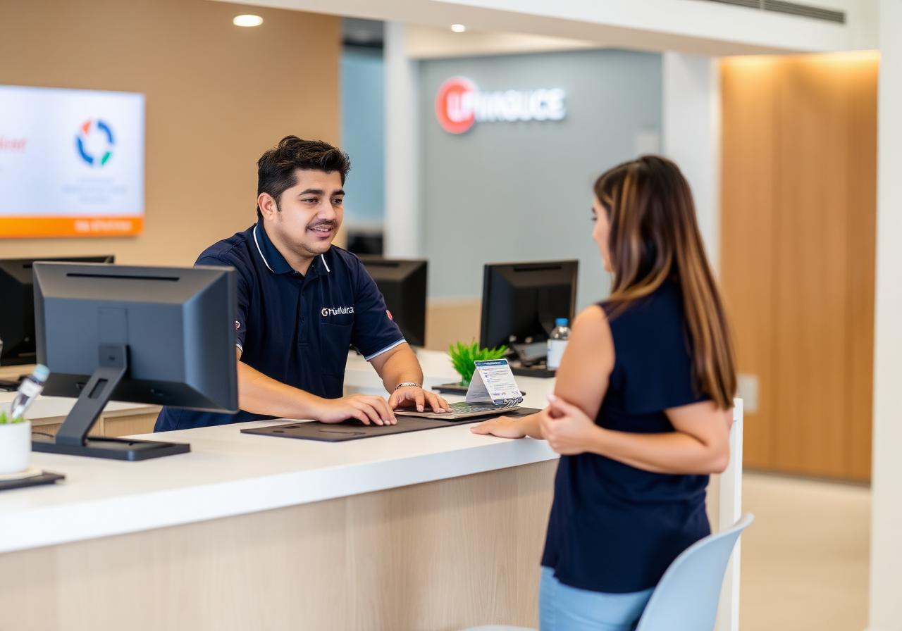 Centro de atención al cliente moderno en Panamá con módulos de servicio